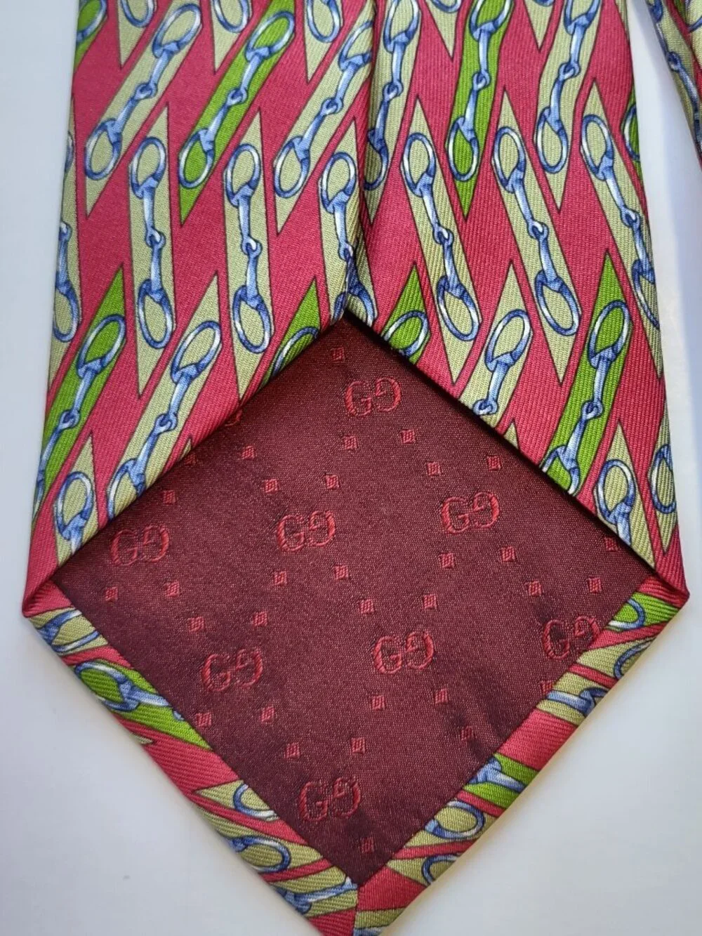 Vintage Gucci 100% Silk Tie Classic Equestrian Pattern Italy Luxury Designer